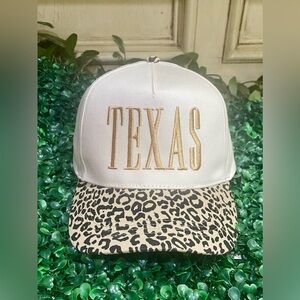 BRAND NEW WITH TAGS Texas Embroidery Leopard Two-Tone Cap